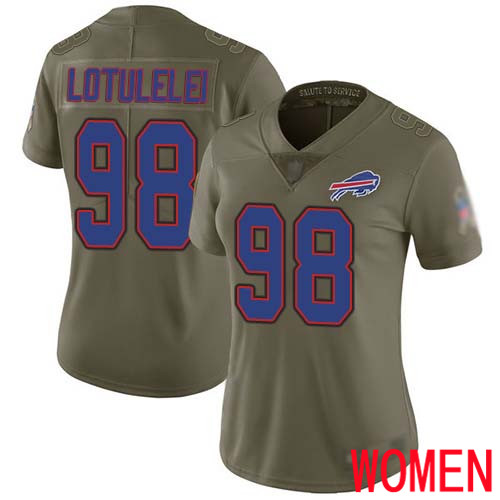Women Buffalo Bills #98 Star Lotulelei Limited Olive 2017 Salute to Service NFL Jersey->women nfl jersey->Women Jersey